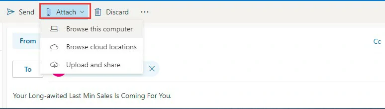 Embedding an email in outlook