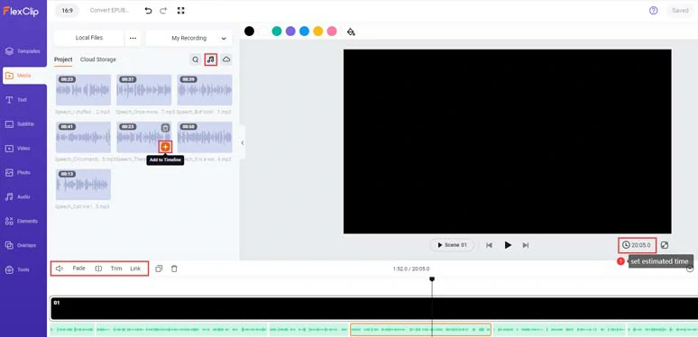 Set estimated time and align all AI voices to the timeline