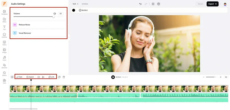 Polish the Audio Tracks with FlexClip's Built-in Tools