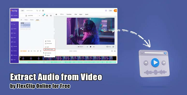 Effortlessly extract audio from MP4 free by FlexClip online