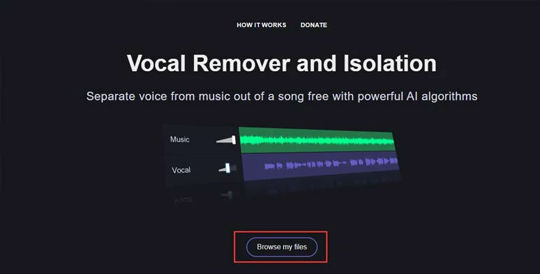 Upload your MP4 file to Vocal Remover online