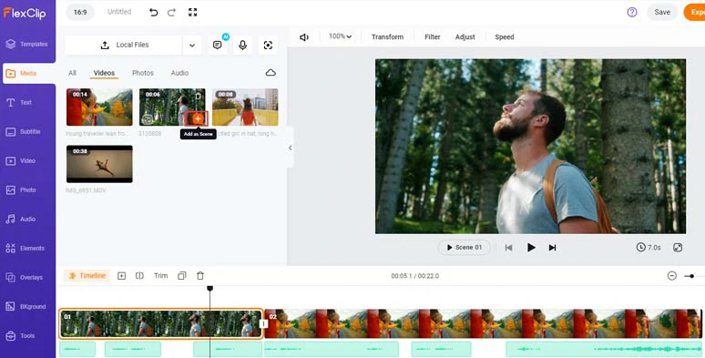 Add more videos and images to blend with extracted audio