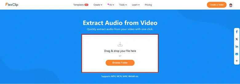 Upload the Video You Wish to Extract Audio