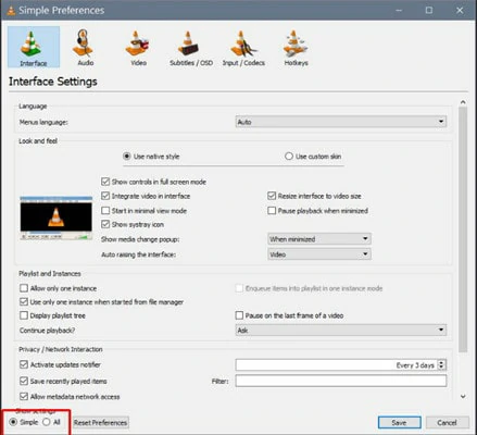Make Settings of VLC to Extract Frames from Video