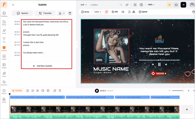  Extract Lyrics from a Song with FlexClip - Edit Lyrics