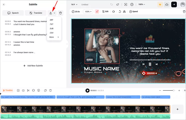  Extract Lyrics from a Song with FlexClip - Save Lyrics