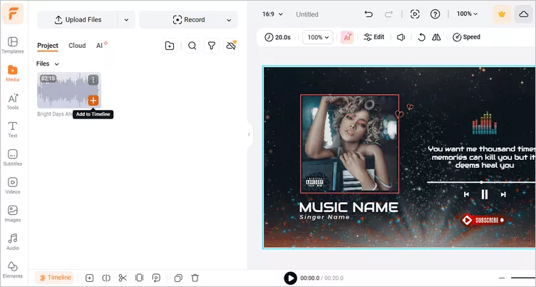  Extract Lyrics from a Song with FlexClip - Upload