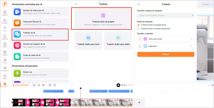 Traduza a letra extraída conforme necessitar - FlexClip