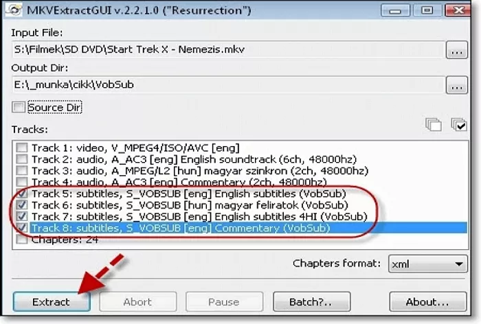 3 Ways to Extract Subtitles from MKV - MKVExtractGUI 
