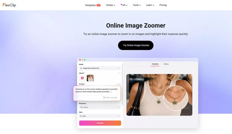 AI Image Zoomer - FlexClip