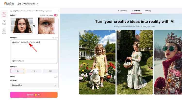 Type Your Prompts - FlexClip