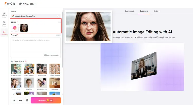 Upload Photo to AI Photo Editor - FlexClip