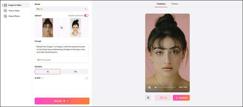 Begin Face Morph Effect Creation in FlexClip