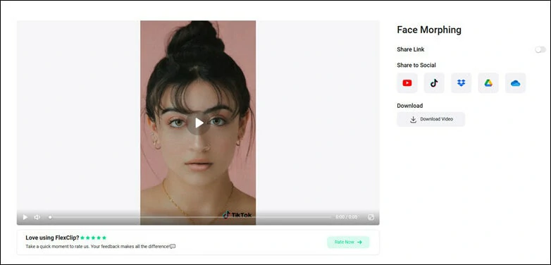 Download and Share Your Face Morphing Video