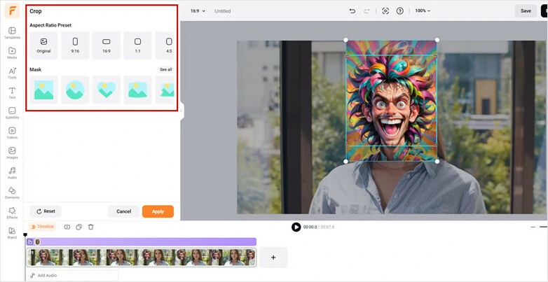 Add an Image and Crop it to Change Face in Video