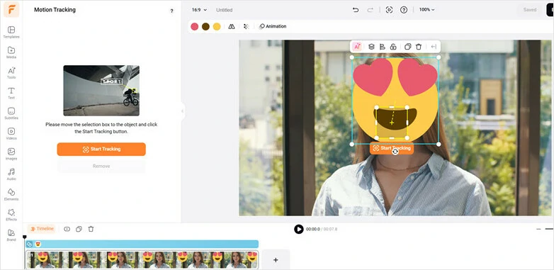 Track the Face to Make the Main Subject Inside the Emoji