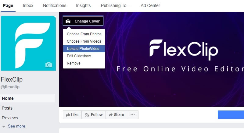 Upload Facebook cover video