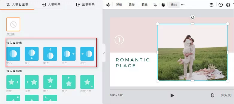 Select One Fade Effect