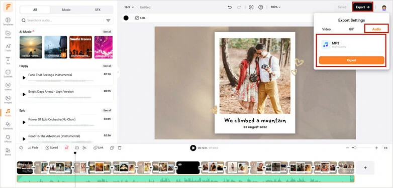 Export the Audio as an MP3 File
