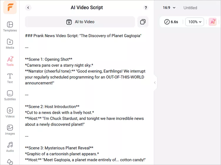Use AI Video Script Generator to Write Fake News Script