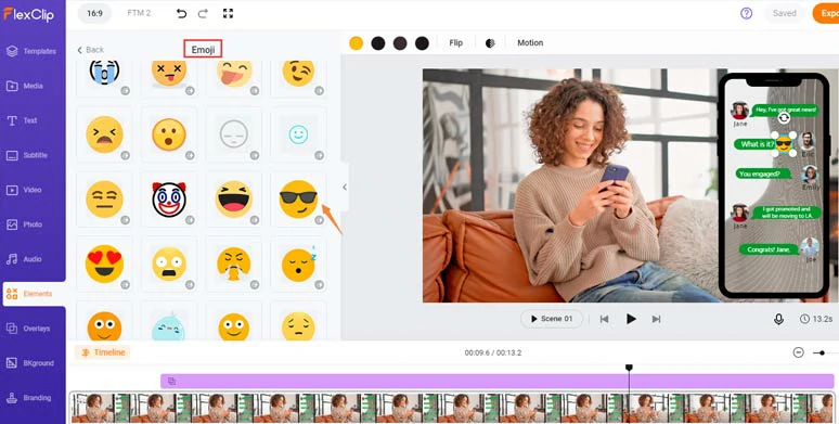 Add animated and funny emojis to spice up fake text message