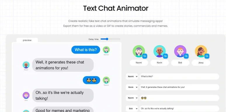 Create fake text message by Text Chat Animator