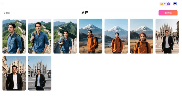 下载生成的虚拟旅行照