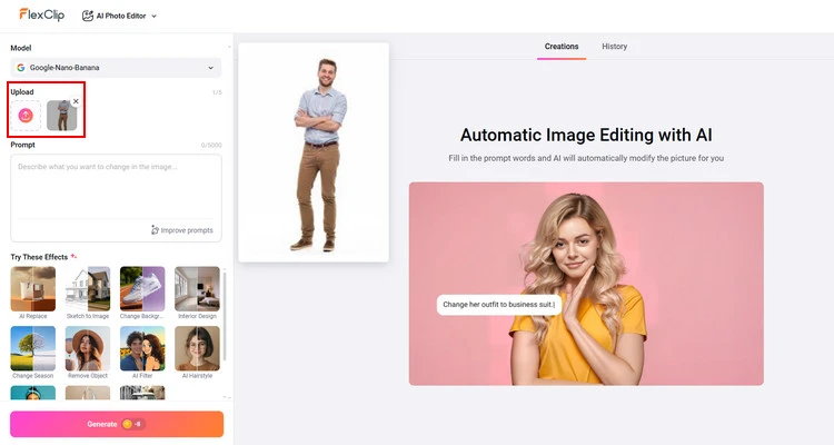 Upload Photo to AI Photo Editor