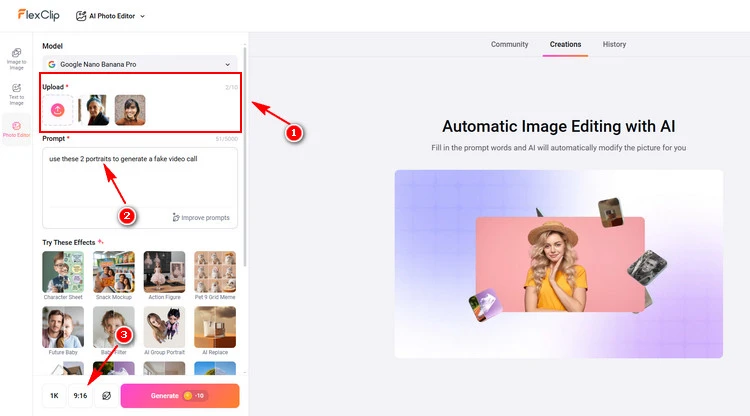 Generate Fake Video Call - FlexClip