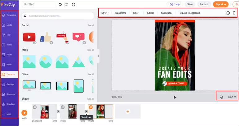 Make Fan Edit Videos Online with FlexClip - More Edits