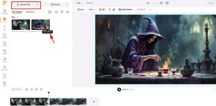 Switch to Editing Page - FlexClip