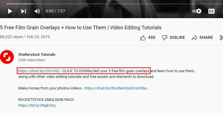 Download free film grain overlays available on YouTube