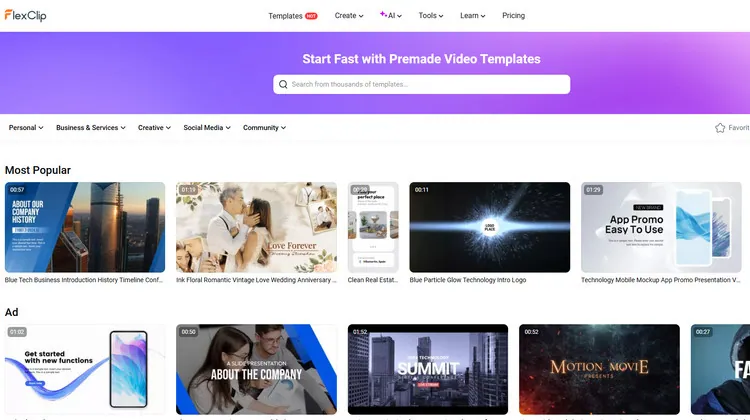 Templates Library - FlexClip