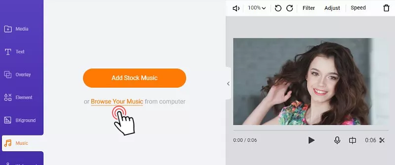Add downloaded YouTube music to FlexClip