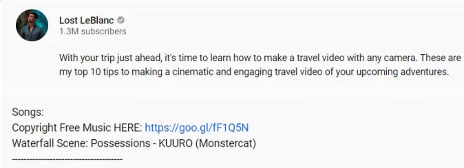 Check the song's name in the video description