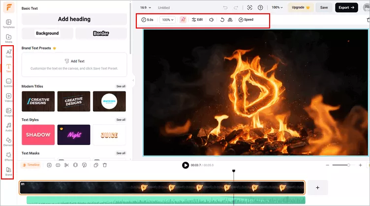 Create Fire Intro Animation with AI Templates - Preview & Download
