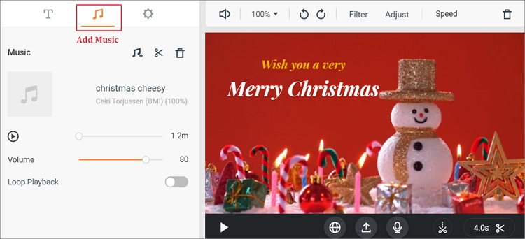  How to Add Music to Video Online - Step 2 