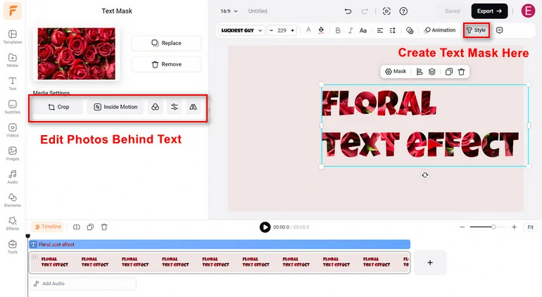 Create Floral Text Mask