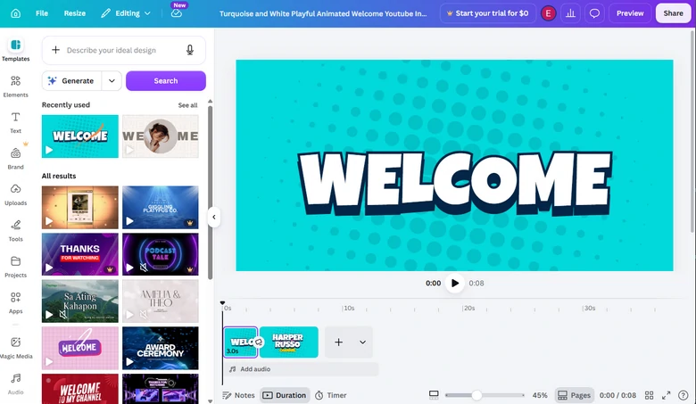 Canva Editing Panel Overview