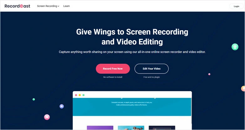 Free Online Screen Recorder - RecordCast