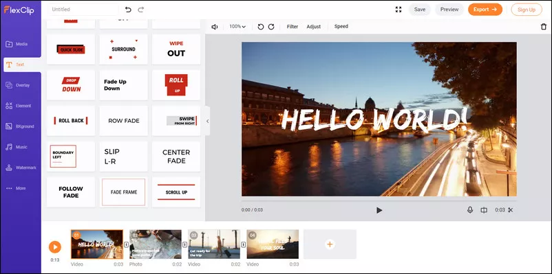 Free Online Video Editor No Watermark - FlexClip