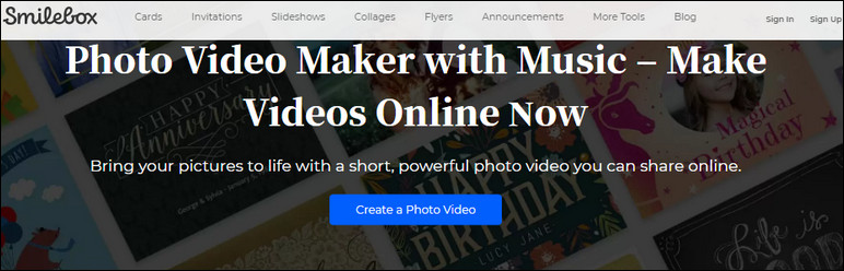 Online Photo Video Maker with Music - Smilebox