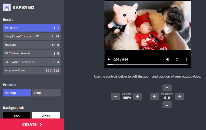 Resize Video Online With Kapwing