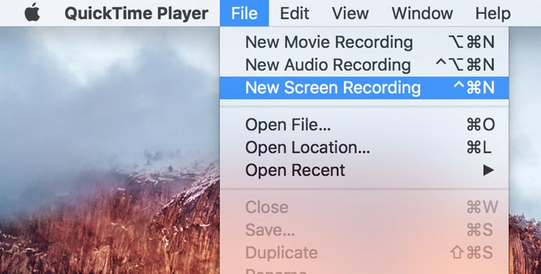 Use QuickTime Player for free screen recording on Mac 