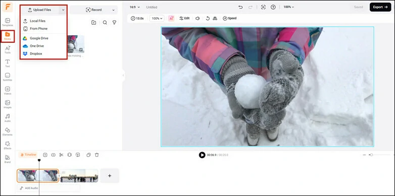 Upload Your Video to FlexClip's Video Editor