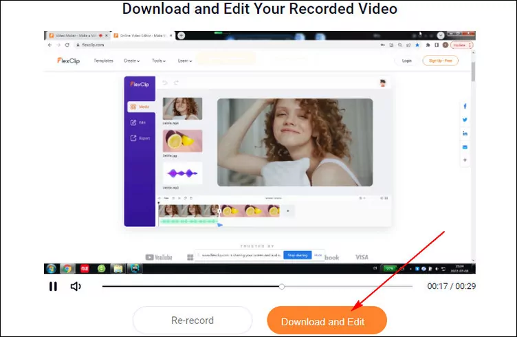 Record Full Screen Online for Free - Step 4