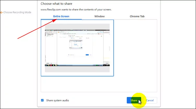 Record Full Screen Online for Free - Step 3