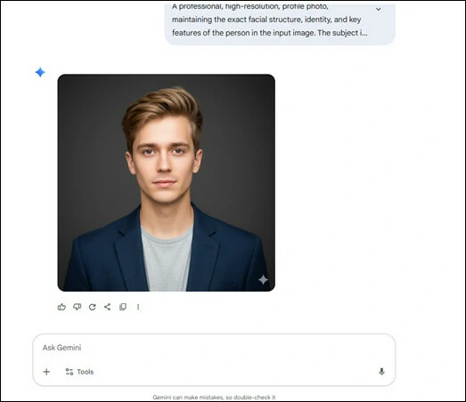 Preview and Download Your Gemini-generated Headshot