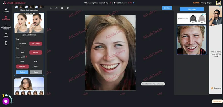 Gender Swap Filter Online - AILabTools