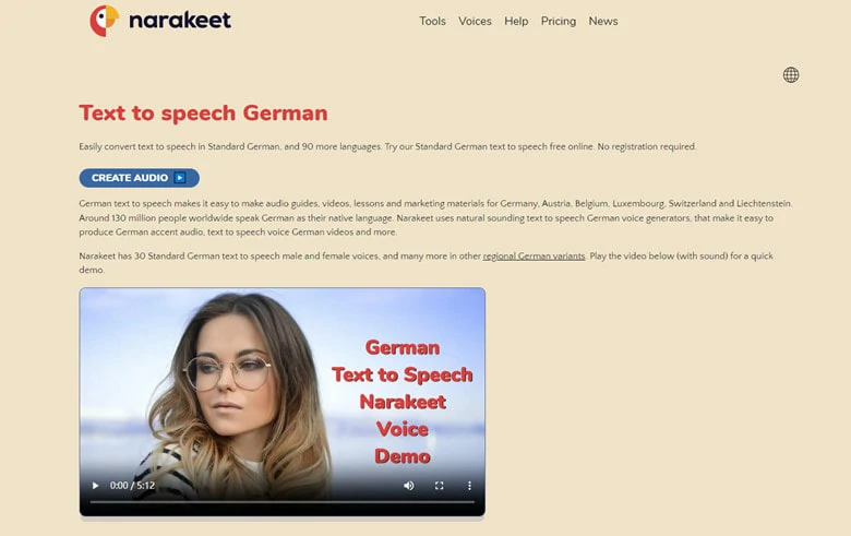 German Text-to-speech Maker Online - Narakeet